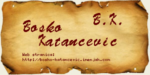 Boško Katančević vizit kartica